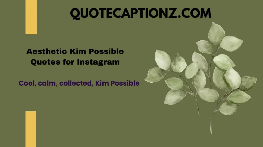 Cool, calm, collected, Kim Possible