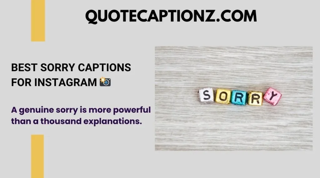 Best Sorry Captions for Instagram ๐ธ